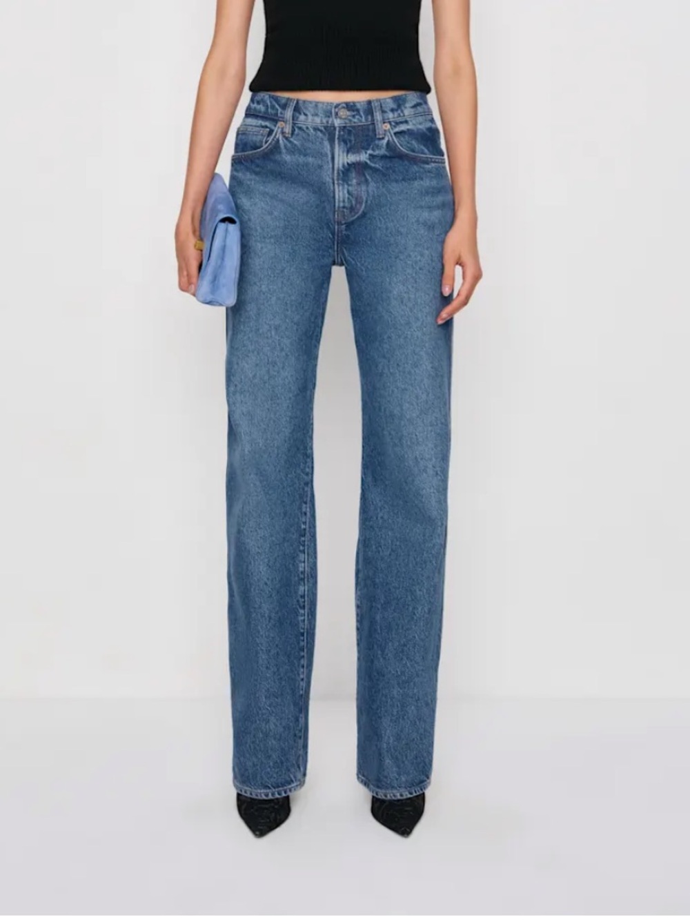 Reformation Val 90s Mid Rise Straight Jeans Blue - Size 28